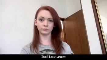 Horny Redhead Teen Fucks Her Step Father